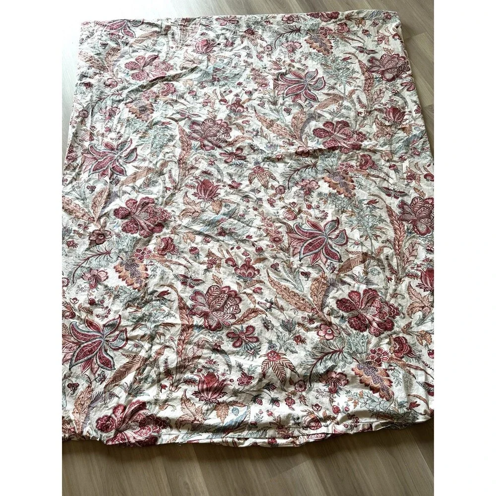 2 POTTERY BARN Deirdre Jacobean Print Organic Cotton Twin Duvet Covers